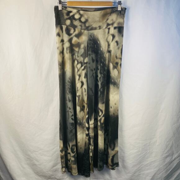 Clara‎ Sunwoo Wide Leg Palazzo Pants Gray Black  Print Medium Whimsygoth Boho - Picture 1 of 5
